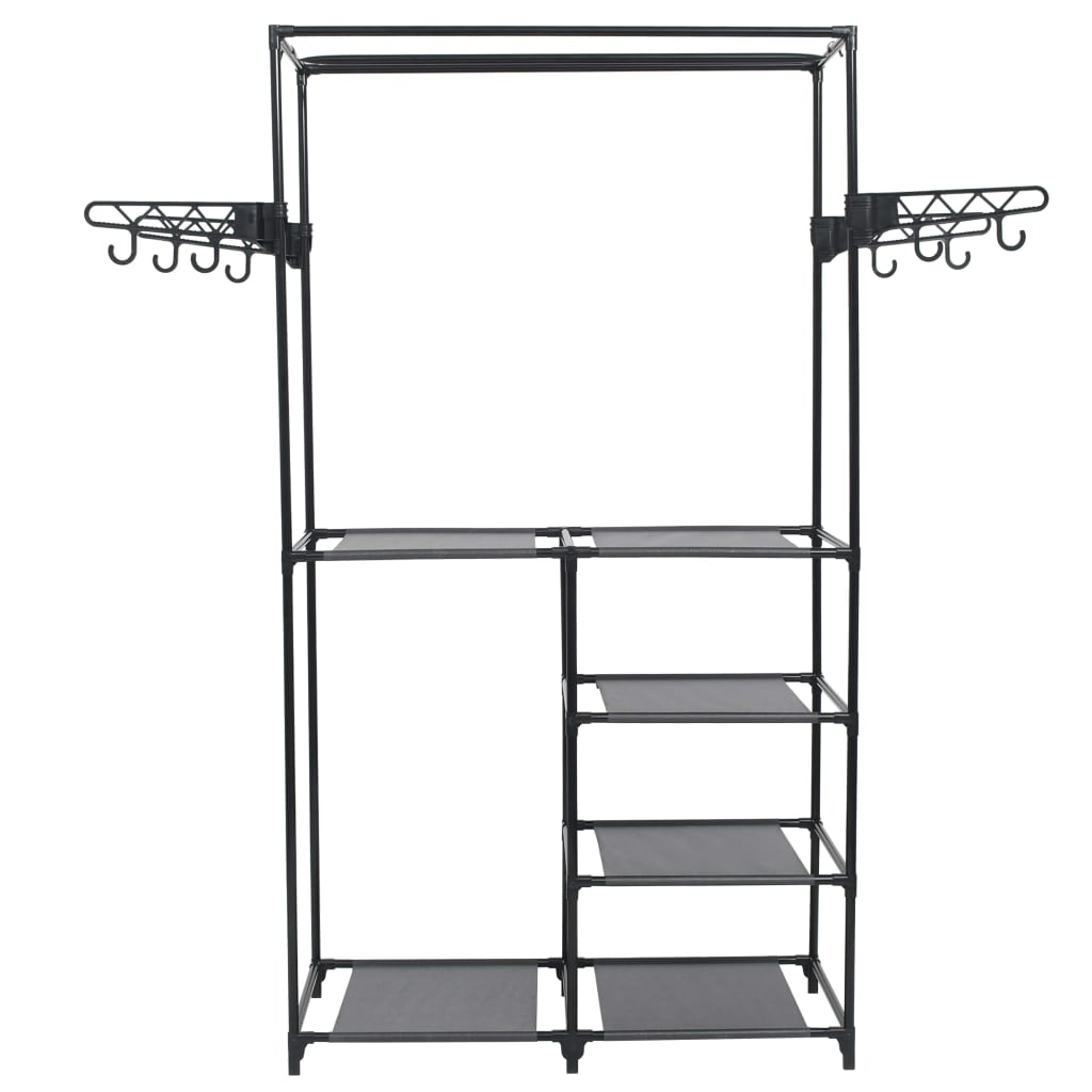 vidaXL Clothes Rack Steel and Non-woven Fabric 34.3"x17.3"x62.2" Black