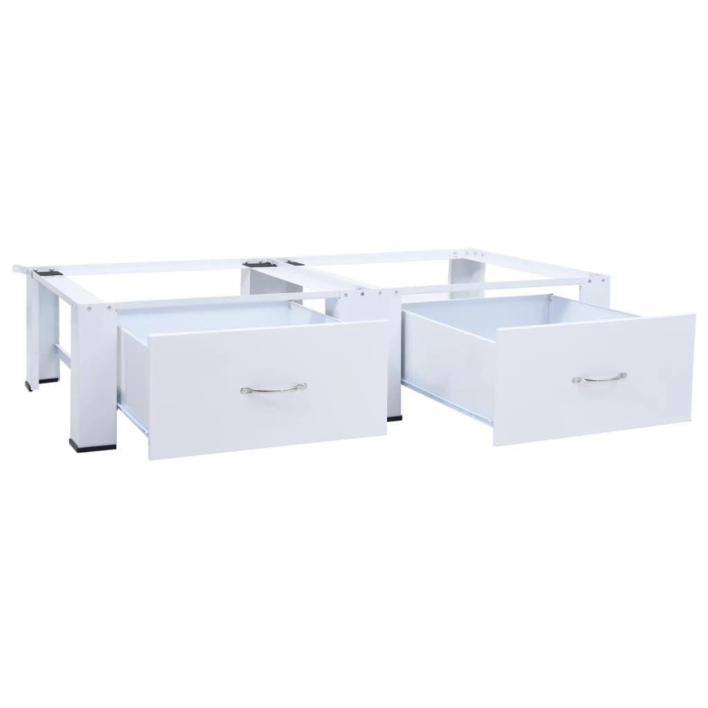 vidaXL Washing and Drying Machine Pedestal with Pull-out Shelves White