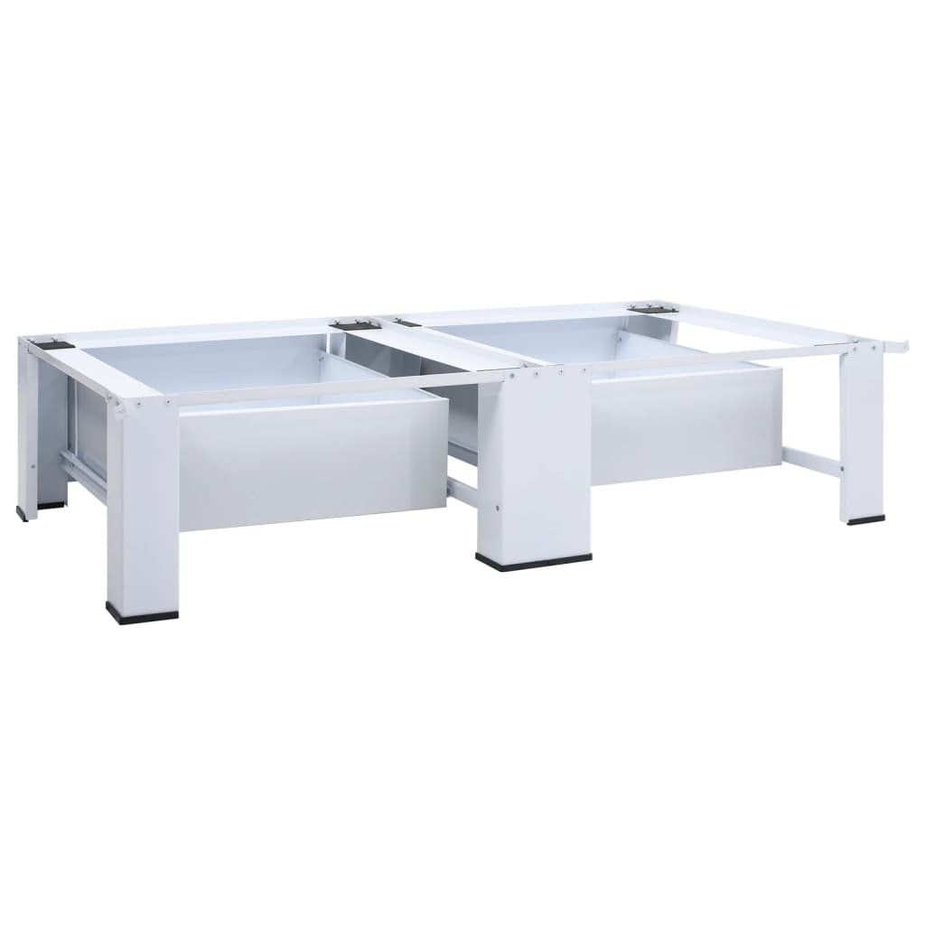 vidaXL Washing and Drying Machine Pedestal with Pull-out Shelves White
