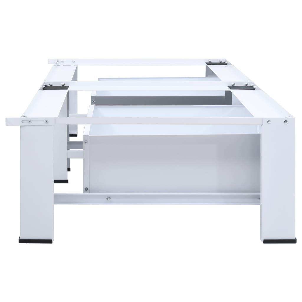vidaXL Washing and Drying Machine Pedestal with Pull-out Shelves White