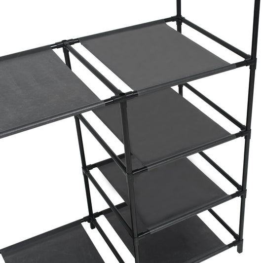 vidaXL Clothes Rack Steel and Non-woven Fabric 34.3"x17.3"x62.2" Black