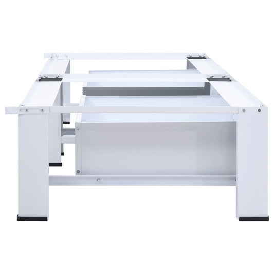 vidaXL Washing and Drying Machine Pedestal with Pull-out Shelves White